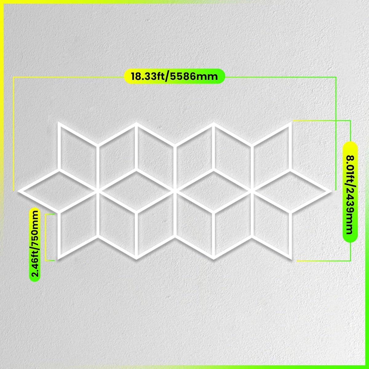 GOSLARLIT LED Garage Light Hexagon, Hexagram Shop Detailing Lights, 6500K Daylight White, Linkable Plug-in Ceiling Light for Garage Workshop Basement Gym Warehouse