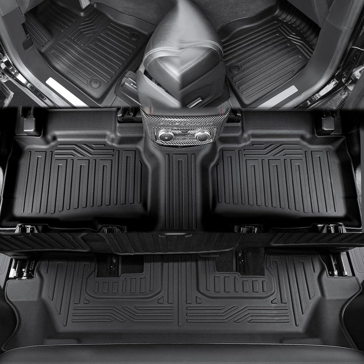 Floor Mats for 2020-2024 2025 Ford Explorer (7-seat), All Weather TPE Floor Mat Cargo Liner with Backrest Mat for Explorer ST/XLT Accessories