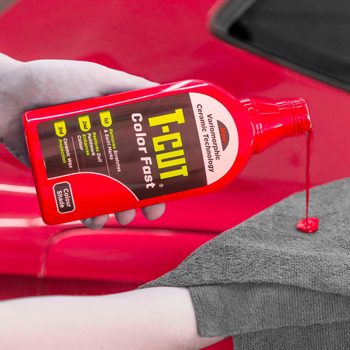 T-Cut Light Red Scratch Remover Color Fast Paintwork Restorer Car Polish, 13 Colors Available, 17 Fl Oz
