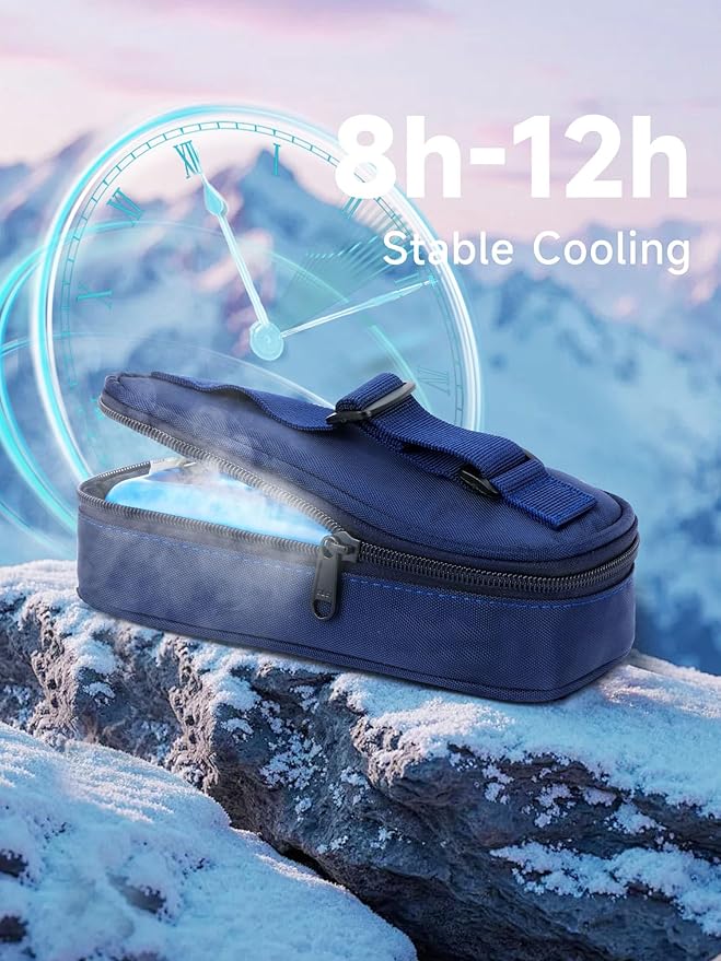 YOUSHARES Insulin Vials Cooler Travel Case - TSA Approved Diabetic Medication Vial Cooling Bag with Protective Ice Brick, Refrigerated Diabetes Supplies Organizer, Small Bottle Carrying Storage