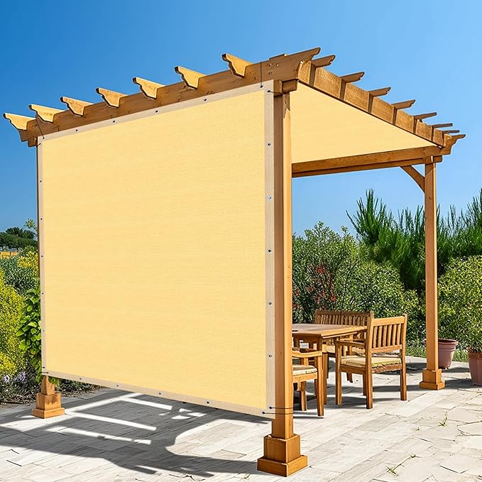 Amagenix 90% Shade Fabric 20'X 24' Sand Sun Shade Cloth with Grommets for Pergola Replacement Shade Cover Canopy, Heavy Duty, Cable Zip Ties Included (We Customized)