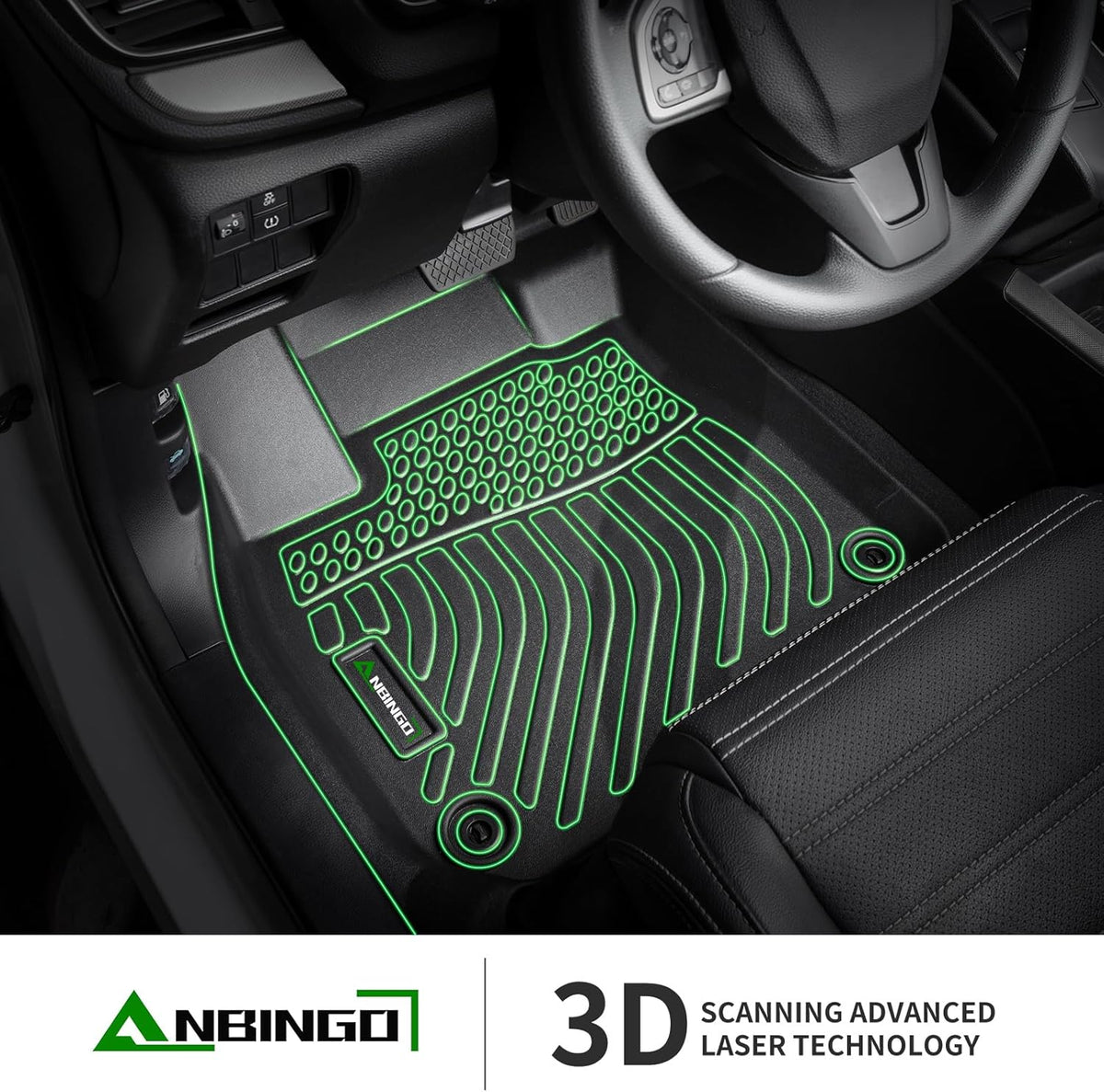 ANBINGO®-Floor Mats & Cargo Liner for 2022-2026 Toyota Corolla Cross FWD & Hybrid AWD (Not for Fuel AWD),1st 2nd Row with Trunk Mat,TPE All Weather Waterproof Corolla Cross Car Mats Black