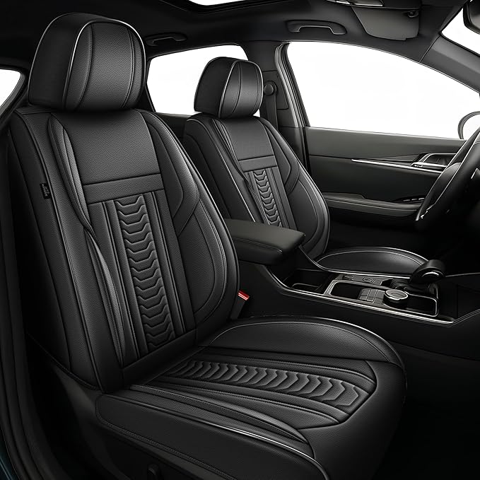 TTX LIGHTING for Toyota Prius 2003-2015 Seat Covers: Waterproof Leather Seat Protector with Airbag Compatible (2 Front Seats,Black)
