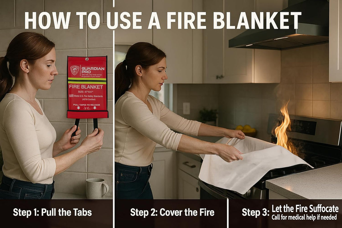 Emergency Fire Blanket for Home and Kitchen - 47"x47" - Must Have Fire Protection - Fire Suppression Fiberglass Fire Blankets for House Camping Car Office Emergency Survival Safety (1 Pack)