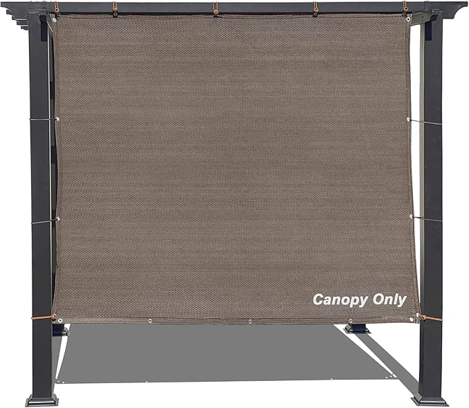 Sun Shade Privacy Panel with Grommets on 4 Sides for Patio, Awning, Window Cover, Pergola or Gazebo (Mocha Brown, 8' x 10')