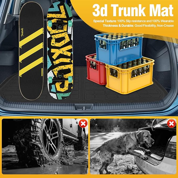 Trunk Liner Cargo Liners for Honda CR-V CRV 2023 2024 2025 2026 Rear Trunk Floor Mats 3D Boot Tray All-Weather TPE Black