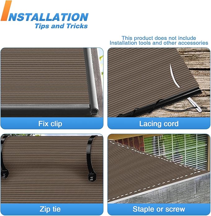 TANG Sun Shade Fabric Roll 8'x28' Shade Cloth for Garden Brown HDPE Mesh Shading Pergola Cover Replacement Canopy, 95% Blockage Sunshades for Outdoor Patio Backyard Plant