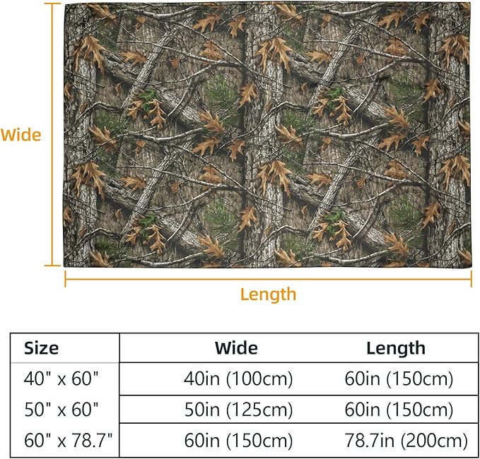 Camo Throw Blanket for Couch Sofa Soft Cozy Blankets Fleece Warm Lightweight Bedding Blanket for Living Room Travel