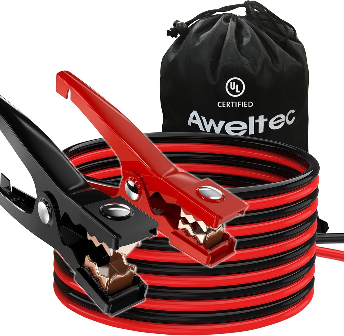 Jumper Cables for car, UL-Listed 8 Gauge 12 Feet Heavy Duty Booster Cables with Carry Bag (8AWG x 12Ft)