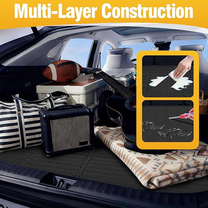 Trunk Liner Cargo Liners for Honda CR-V CRV 2023 2024 2025 2026 Rear Trunk Floor Mats 3D Boot Tray All-Weather TPE Black