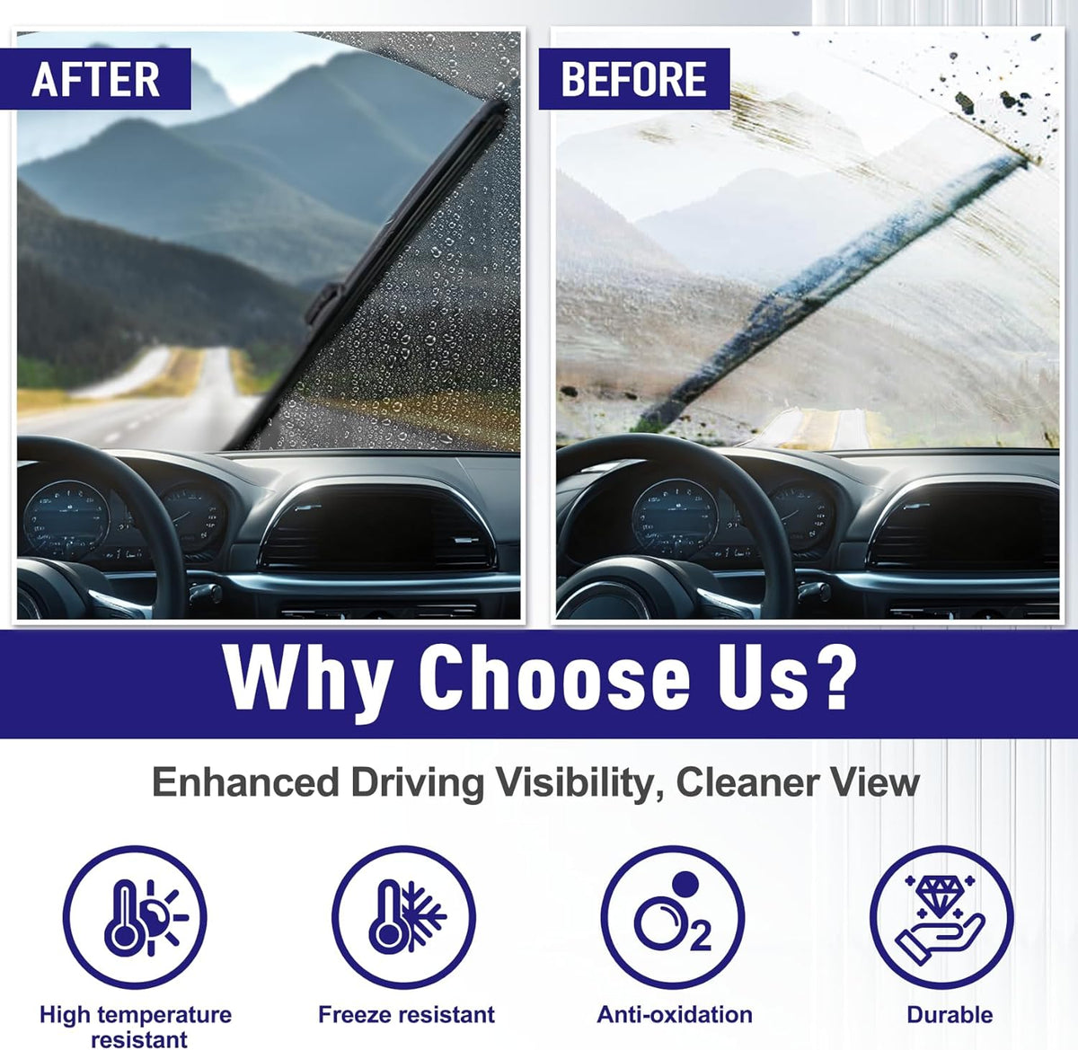 AJK Wiper Blades for Honda CR-V 2012 2013 2014 2015 2016, 2 Piece All Weather OEM Quality Automotive Replacement Windshield Wiper Blades for My Car