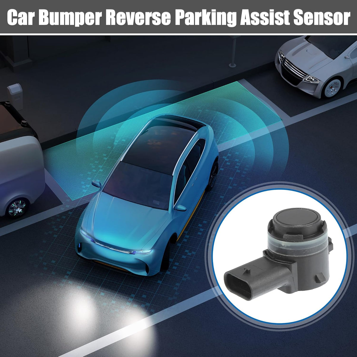X AUTOHAUX 4 Pcs No.A0009055504 Car Bumper PDC Backup Parking Reverse Assist Sensor for Mercedes-Benz GLE-Klasse Coupe C292 2015-Present