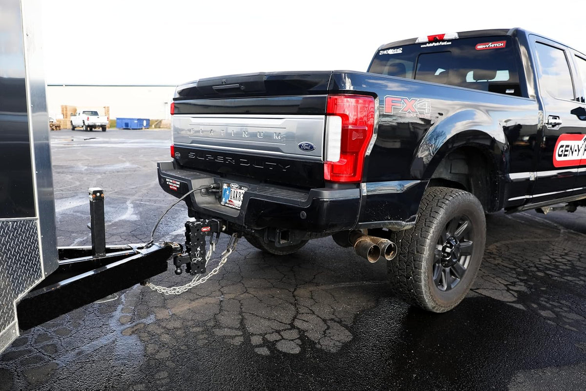 GEN-Y Hitch Solid Shank Adjustable Tow Hitch with Tri-Ball Mount for 2.5" Receiver - 7.5" Drop - 16,000 LB Towing Capacity - 1,600 LB Tongue Weight - Black