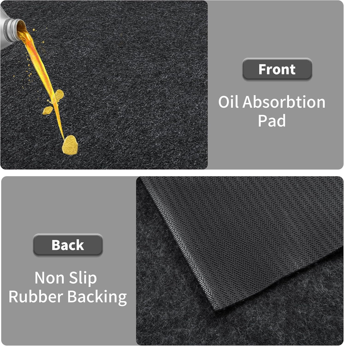 HOMBYS Extra Large Garage Floor Mat for Under Car,Floor Mats for Garage with Rubber Backing,Non Slip Garge Rug,Waterproof Backing Garage Carpet,Motorcycle Absorbent Oil Spill Mat,7'4"x8'4"