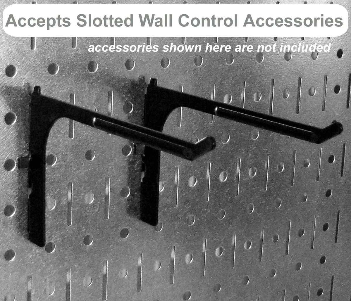 Wall Control Pegboard Organizer 4 ft. Metal Standard Tool Storage Kit With White Toolboard and Accessories - 30-P-3232W