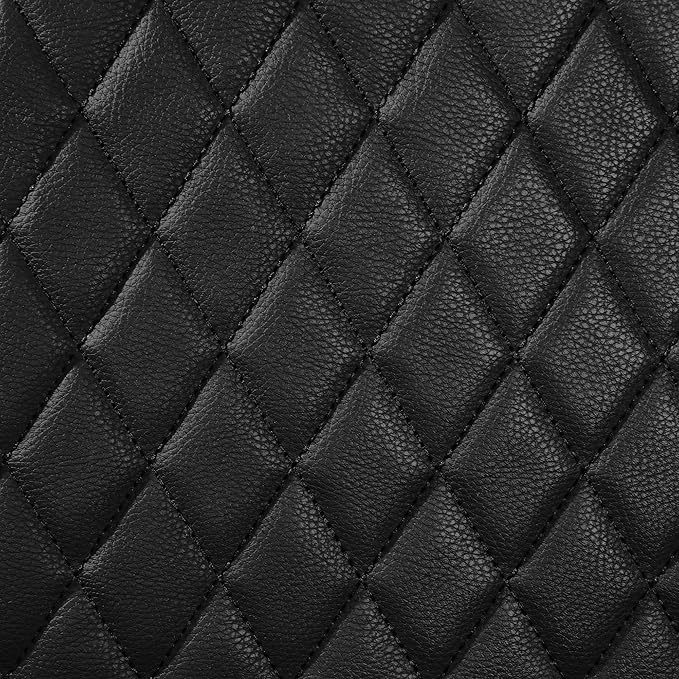 CAR PASS Faux Leather Back Seat Cover, Universal Quilting Waterproof Bench Rear Seat Cover Universal car seat Cover Fit 95% Automotive Interior Covers for Sedans SUVs Vans Small Trucks, All Black