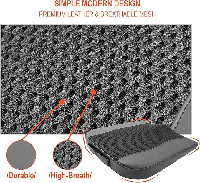 Car Seat Cushion, Comfort Memory Foam Car Cushions for Driving - Sciatica & Lower Back Pain Relief, Driver Seat Pillow for Auto, Office Chair, Wheelchair - 4D Mesh Black