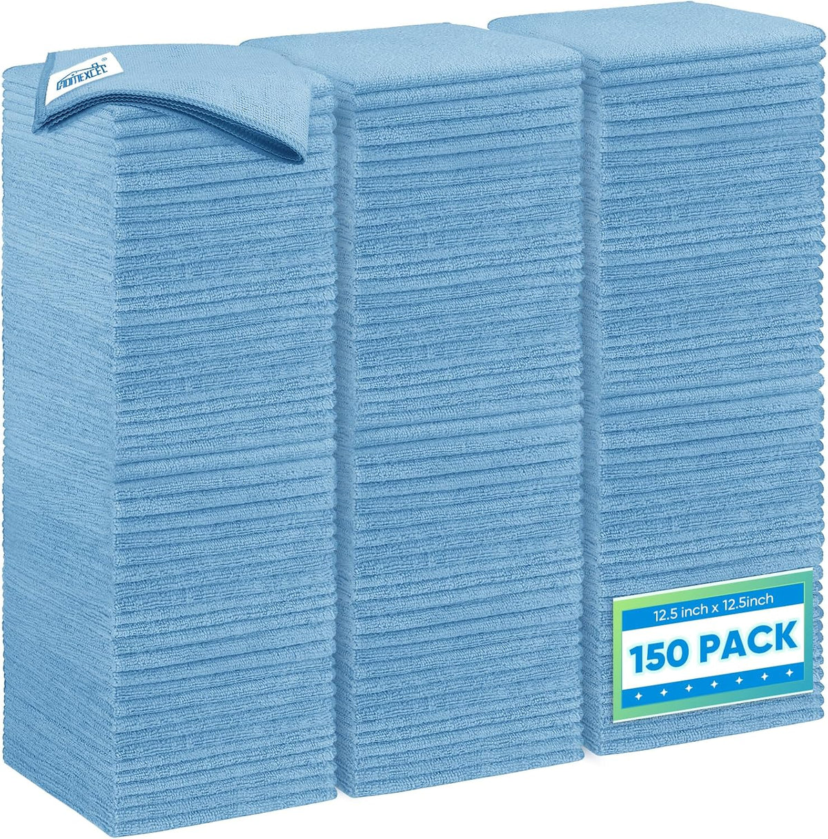 HOMEXCEL Blue Microfiber Cleaning Cloth 50 Pack, 12.5 x 12.5 inch Microfiber Towels for Cars, Ultra Absorbent Car Washing Cloth, Lint Free Streak Free Cleaning Rags for Car, Kitchen, and Window