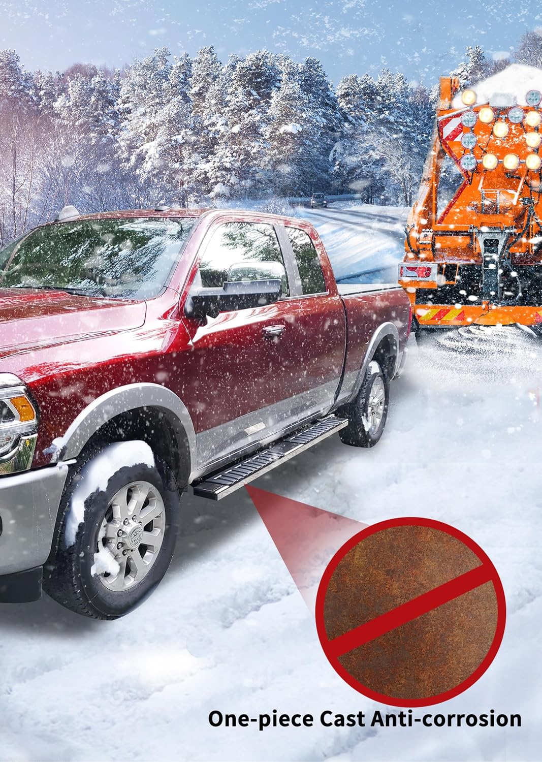 YITAMOTOR 6 inches Running Boards Compatible with 2007-2018 Silverado/GMC Sierra 1500 & 2500HD 3500HD Crew Cab, 2019 Silverado/Sierra 2500HD 3500HD Side Step Nerf Bar (Gas Engine ONLY)