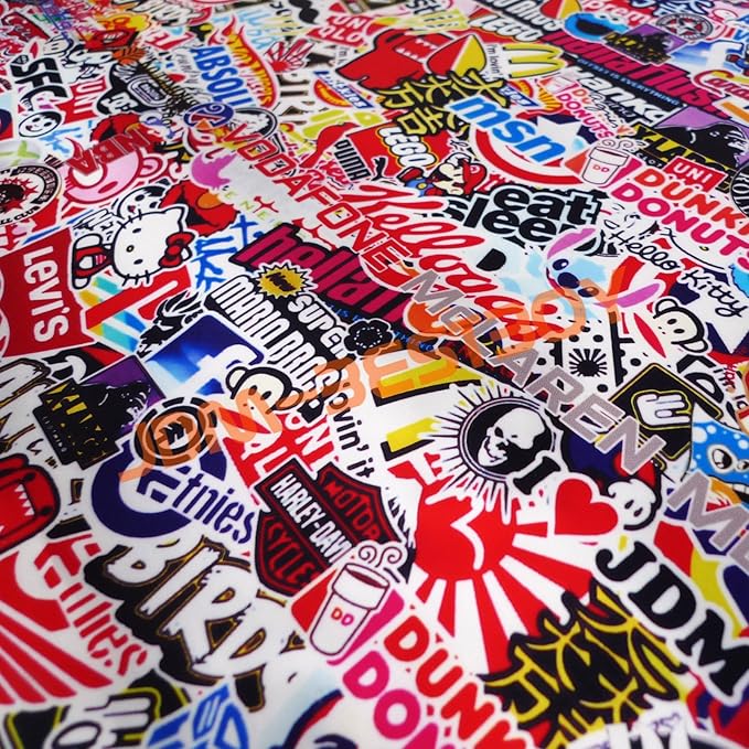 Free Tool Kit EZAUTOWRAP ES Bomber Hellaflush Anime Cartoon Car Vinyl Wrap Sticker Decal Air Release - 36"X60" (3FT X 5FT)