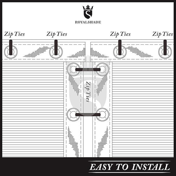 Royal Shade Custom Size 6' x 160' Beige Fence Privacy Screen Windscreen Cover Netting Mesh Fabric Cloth - Cable Zip Ties Included (We Make Custom Size)