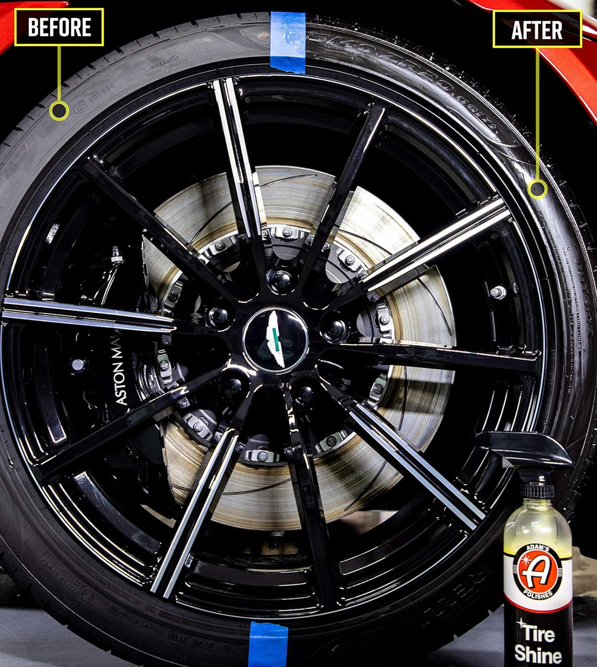 Adam's SiO2 Infused Tire Shine Plus 16oz - Achieve a Lustrous, Dark, Long Lasting Shine - Non-Greasy and No Sling Formulation Infused with SiO2 for Increased a Longer, Durable Shine (Refill Kit)