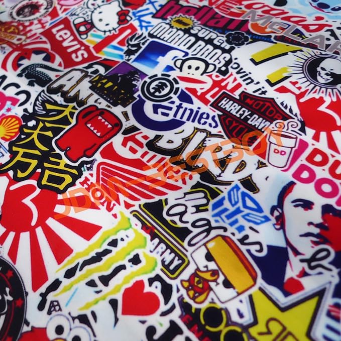 EZAUTOWRAP ES Bomber Hellaflush Anime Cartoon Car Vinyl Wrap Sticker Decal Air Release - 4"X8" (10cm x 20cm) Sample