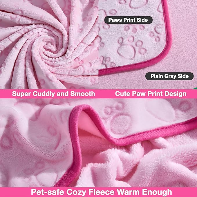 Premium Soft Dog Blankets for Large Dogs, Large Cat Blanket Calming Washable for Bed Couch Protection Cover, Dog Essentials for Dog, 66 * 82 inches, Pink