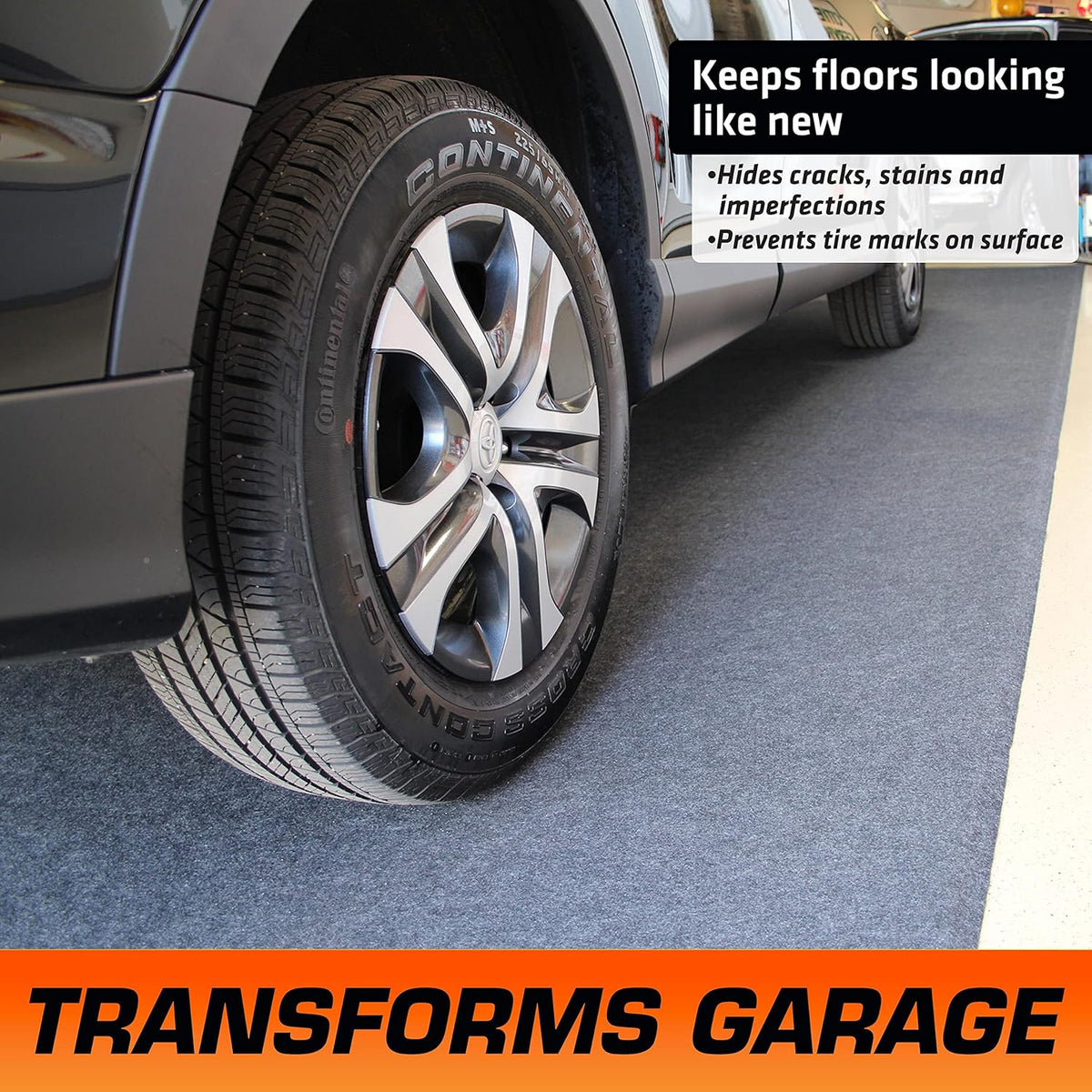 Armor All Original XL Garage Floor Mat, (22' x 8'10"), (Includes Double Sided Tape), Protects Surfaces, Transforms Garage - Absorbent/Waterproof/Durable (USA Made) (Charcoal)