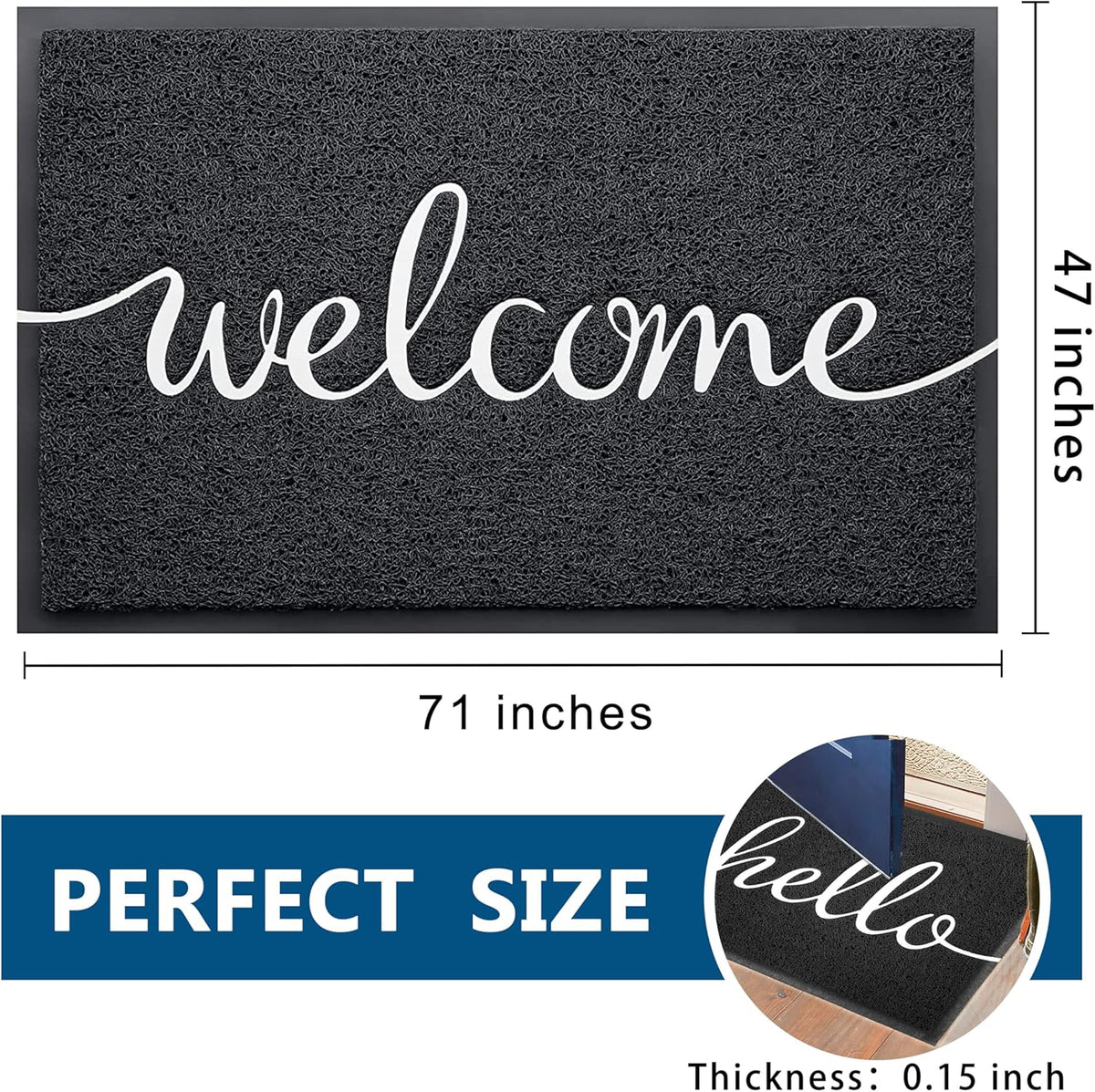 EARTHALL Funny Welcome Mats Outside/Inside 71"x47", Front Door Mat Outdoor Entrance, Indoor Outdoor Mats for Home Entrance, Funny Doormat Outside/Inside Entry, Front Porch Decor for Farmhouse