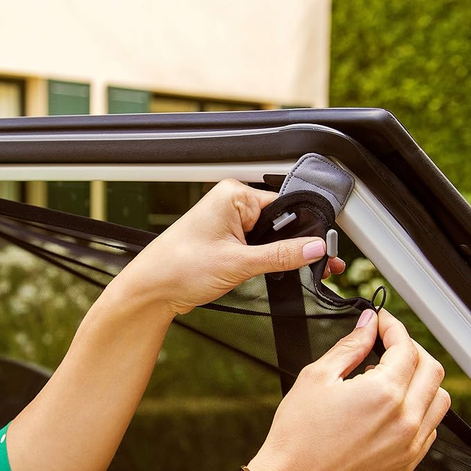 Munchkin® Brica® Magnetic Stretch to Fit™ Sun Shade, Black, 2 Pack