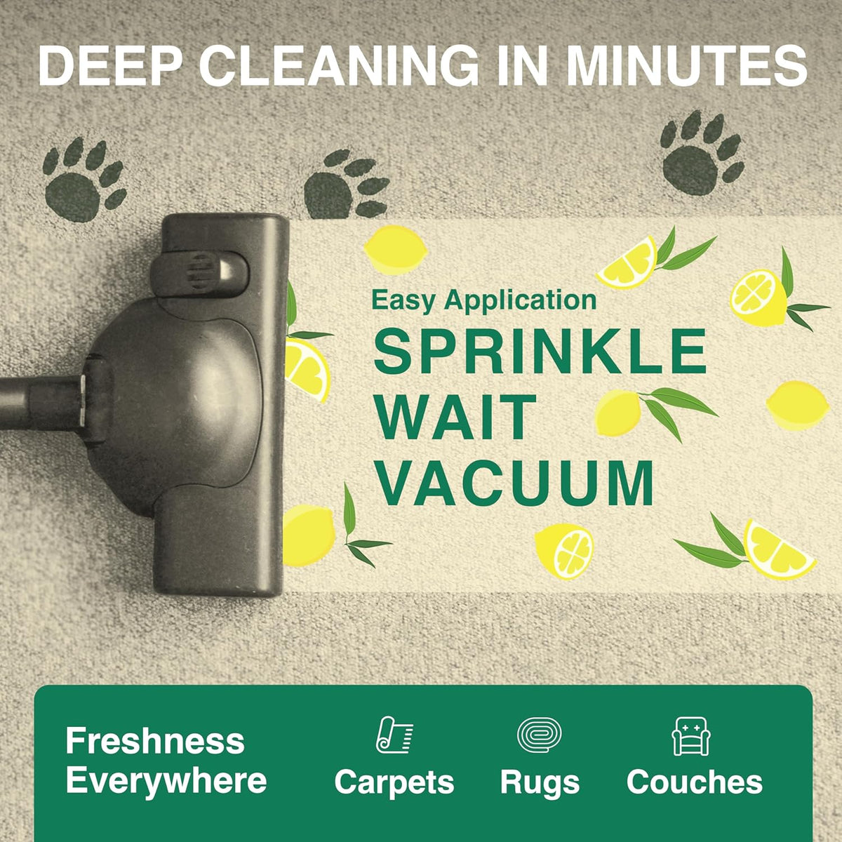 Good Natured Brand | Carpet Deodorizer & Freshener Powder | 47 oz Pet Odor Eliminator for Strong Odor & Pet Urine | Fresh Natural Lemon & Eucalyptus Scent | Safe for Homes with Pets