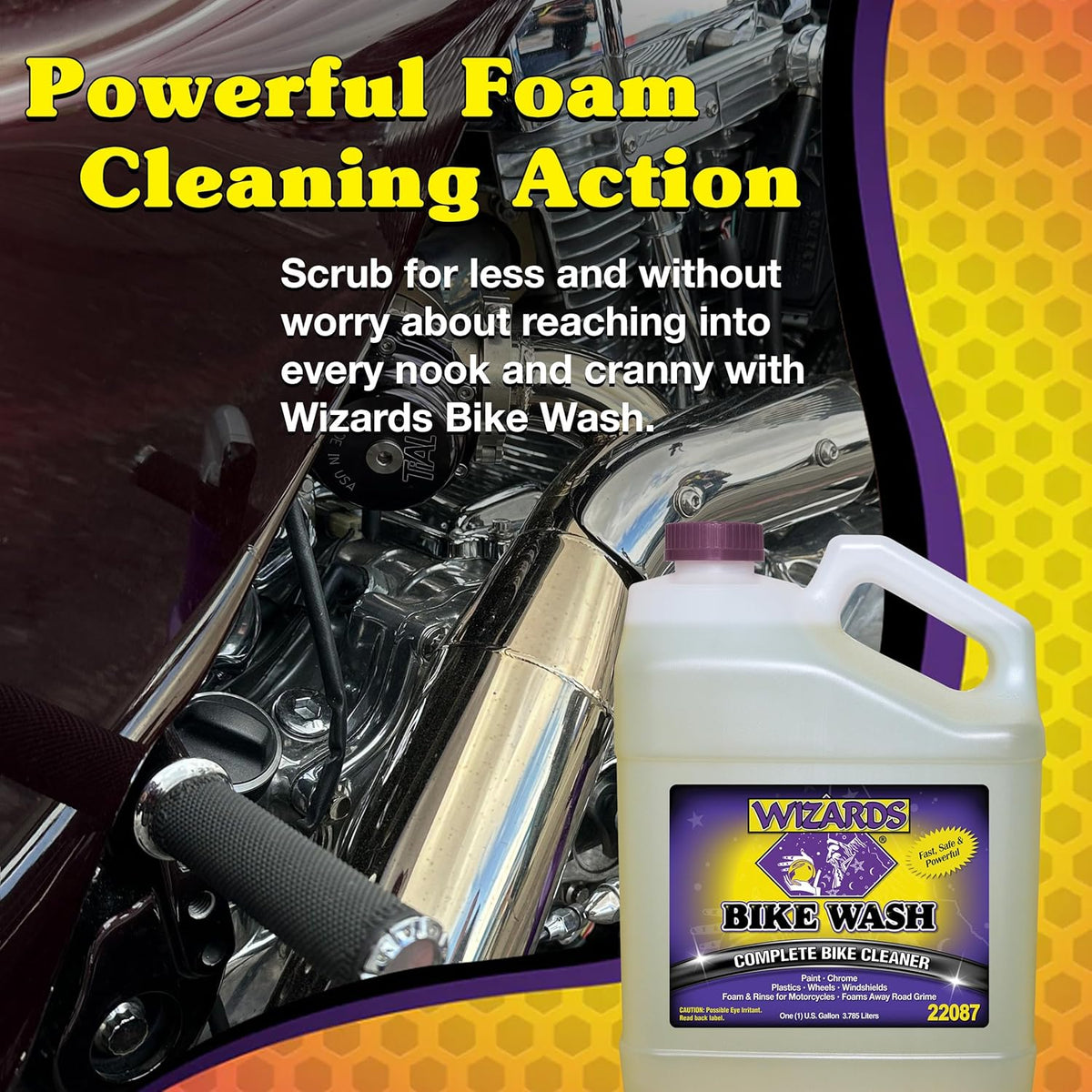 Wizards Bike Wash - Cleaner For Motorcycle Washing Kit - Quick Detailer for Bike Kit with Bug Remover - For Your Motorcycle Accessories and Detail Kit - 1 Gallon