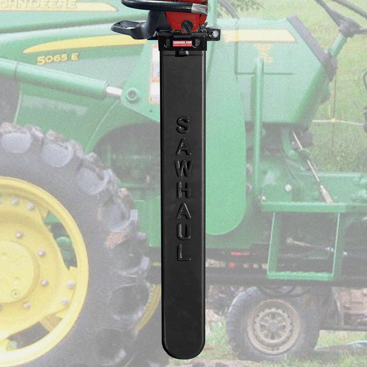 SawHaul Universal Tractor Chainsaw Holder - Made in Kansas USA - Fixed Mount Chainsaw Carrier (36" Black) Compatible w/All Brands